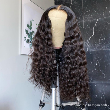 Cheap Deep Curly Wave Raw Brazilian Virgin Human Hair Lace Front Wig Vendor Hd Full Transparent Lace Frontal Wig For Black Women